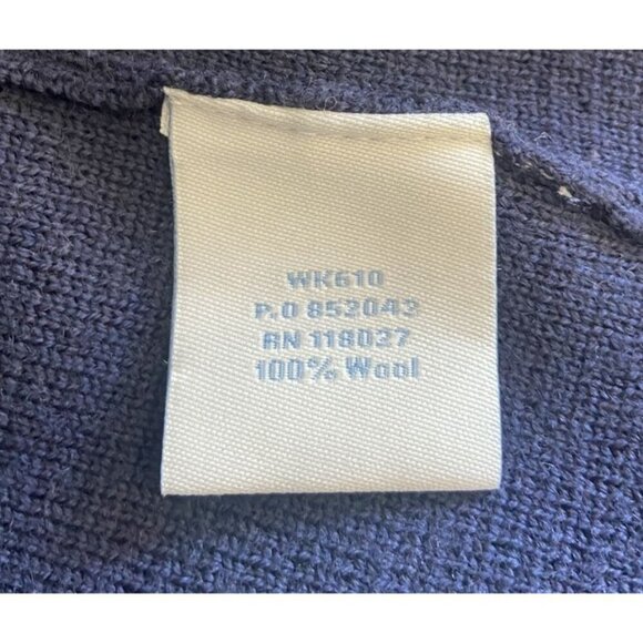 Boden Sweater Cardigan Colorblock Button Front Wool Taupe Yellow Navy Blue 8 - Picture 5 of 5